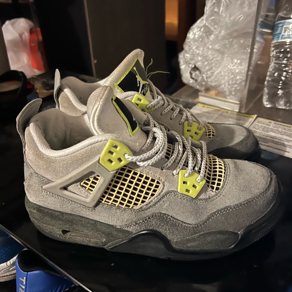 Jordan 4 gray line green GS 5Y